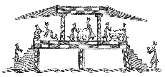 Palace Hall (from a depiction on a bronze vessel of the 4th century BC)